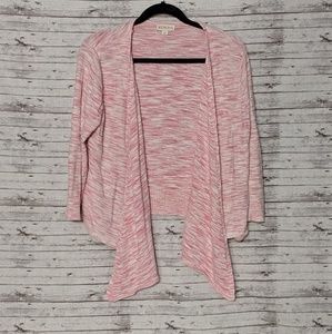 🦋 Merona cardigan Womens Sz:L peachy pink, white